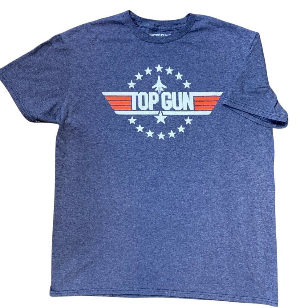 Top Gun‎ Men's Short Sleeve Crew Neck Graphic Tee/T-Shirt L Blue #331D